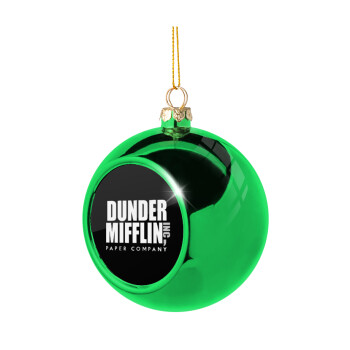 Dunder Mifflin, Inc Paper Company, Green Christmas tree ornament ball 8cm