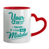 Mug heart red handle, ceramic, 330ml