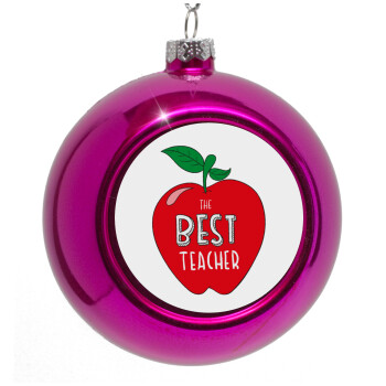 Best teacher, Purple Christmas tree ornament bauble 8cm