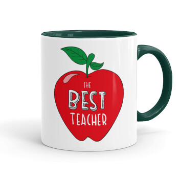 Best teacher, Κούπα χρωματιστή πράσινη, κεραμική, 330ml