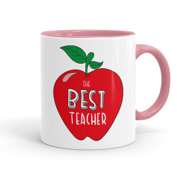 Best teacher, Κούπα χρωματιστή ροζ, κεραμική, 330ml