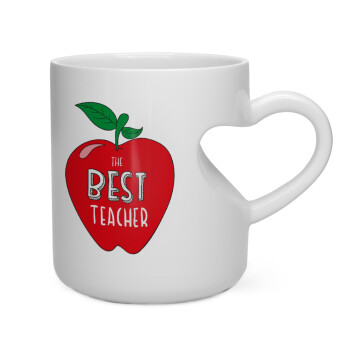 Best teacher, Κούπα καρδιά λευκή, κεραμική, 330ml