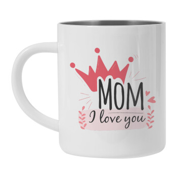 Mother's day I Love you Mom, Mug Stainless steel double wall 450ml