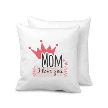 Mother's day I Love you Mom, Sofa cushion 40x40cm includes filling