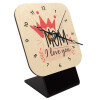 Quartz Table clock in natural wood (10cm)