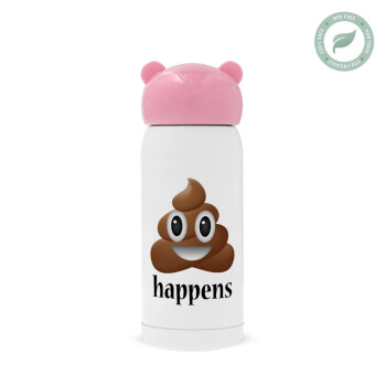 Shit Happens, Pink stainless steel thermal flask, 320ml