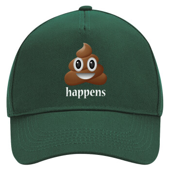 Shit Happens, Adult Ultimate Hat GREEN, (100% COTTON DRILL, ADULT, UNISEX, ONE SIZE)