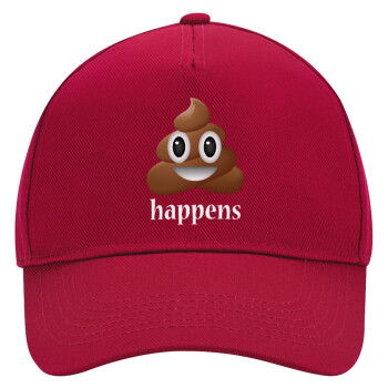 Shit Happens, Adult Ultimate Hat RED, (100% COTTON DRILL, ADULT, UNISEX, ONE SIZE)