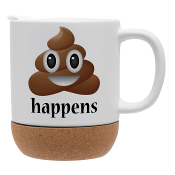 Shit Happens, Ceramic coffee mug Cork (MAT), 330ml (1pcs)