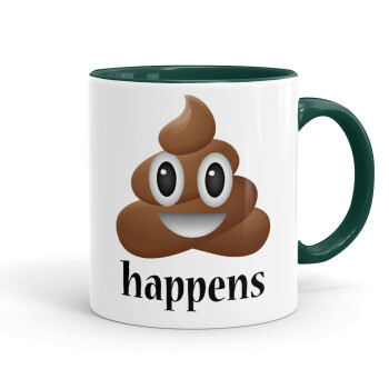 Shit Happens, Mug colored green, ceramic, 330ml