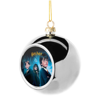 Harry potter and the philosopher's stone, Silver 8cm Christmas tree ball ornament