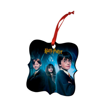 Harry potter and the philosopher's stone, Χριστουγεννιάτικο στολίδι polygon ξύλινο 7.5cm