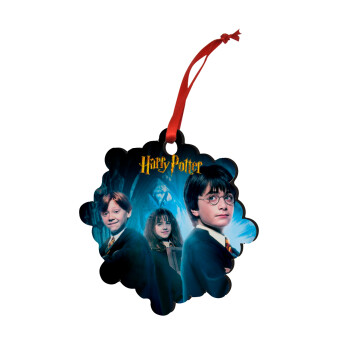 Harry potter and the philosopher's stone, Χριστουγεννιάτικο στολίδι snowflake ξύλινο 7.5cm