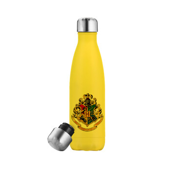 Hogwart's, Yellow Stainless Steel Metallic Thermos, double-walled, 500ml