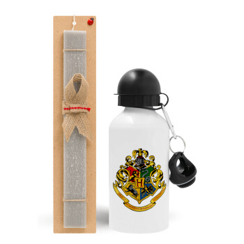 Hogwart's, Easter Set, metallic aluminum water bottle (500ml) & aromatic flat Easter candle (30cm) (GRAY)