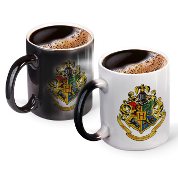 Hogwart's, Color changing magic Mug, ceramic, 330ml when adding hot liquid inside, the black colour desappears (1 pcs)