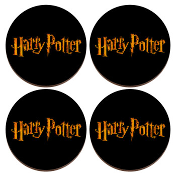 Harry potter movie, ΣΕΤ x4 Σουβέρ ξύλινα στρογγυλά plywood (9cm)