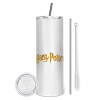 Eco friendly stainless steel tumbler 600ml, with metal straw & cleaning brush