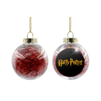 Harry potter movie, Transparent Christmas tree ball ornament with red filling 8cm