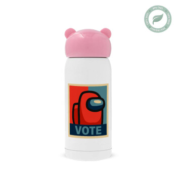 Among US VOTE, Ροζ ανοξείδωτο παγούρι θερμό (Stainless steel), 320ml