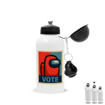 Among US VOTE, Metal water bottle, White, aluminum 500ml