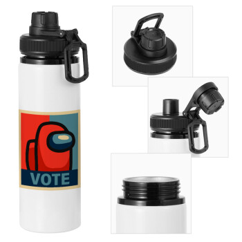 Among US VOTE, Μεταλλικό παγούρι νερού με καπάκι ασφαλείας, αλουμινίου 850ml