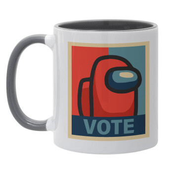 Among US VOTE, Κούπα χρωματιστή γκρι, κεραμική, 330ml