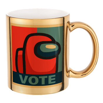 Among US VOTE, Mug ceramic, gold mirror, 330ml