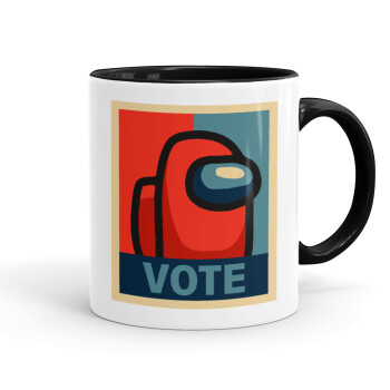 Among US VOTE, Mug colored black, ceramic, 330ml