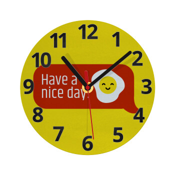 Have a nice day Emoji, Ρολόι τοίχου γυάλινο (20cm)