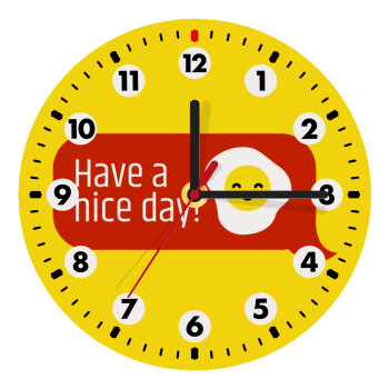 Have a nice day Emoji, Wooden wall clock (20cm)