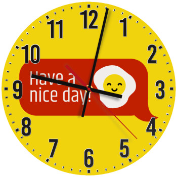 Have a nice day Emoji, Ρολόι τοίχου ξύλινο (30cm)