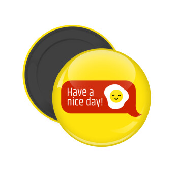 Have a nice day Emoji, Μαγνητάκι ψυγείου στρογγυλό διάστασης 5cm