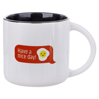 Have a nice day Emoji, Κούπα κεραμική 400ml Λευκή/Μαύρη