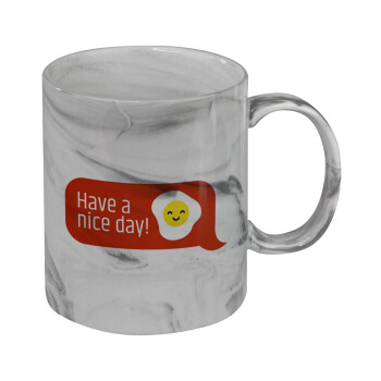 Have a nice day Emoji, Κούπα κεραμική, marble style (μάρμαρο), 330ml