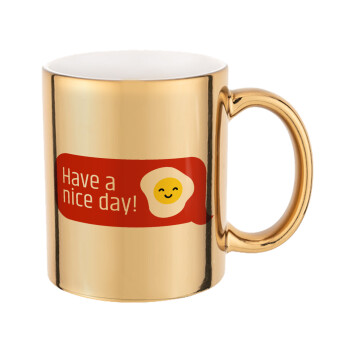 Have a nice day Emoji, Mug ceramic, gold mirror, 330ml