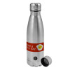 Metallic water bottle, stainless steel, 750ml