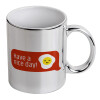 Mug ceramic, silver mirror, 330ml