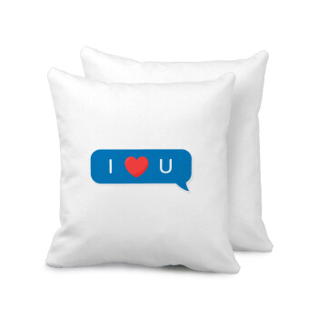 I Love You text message, Sofa cushion 40x40cm includes filling