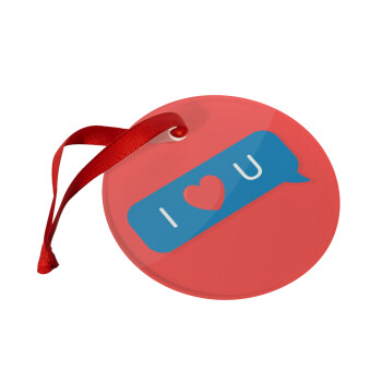 I Love You text message, Christmas ornament glass 9cm