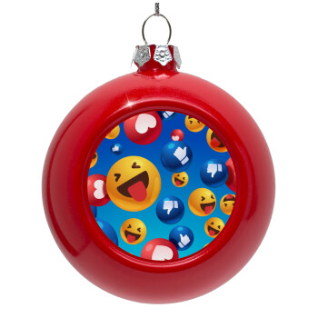 3D Emoji Collection, Red Christmas tree ornament bauble 8cm