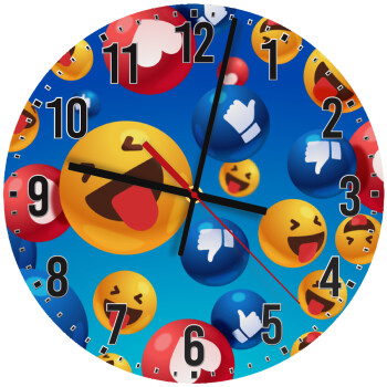 3D Emoji Collection, Ρολόι τοίχου ξύλινο (30cm)