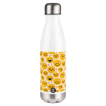 Emojis Love, Metal mug thermos White (Stainless steel), double wall, 500ml