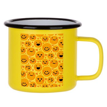 Emojis Love, Metallic enamel MATT Yellow cup 360ml