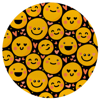 Emojis Love, Mousepad Round 20cm