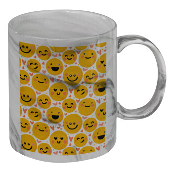 Emojis Love, Mug ceramic marble style, 330ml