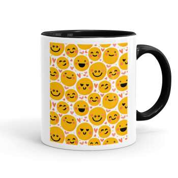 Emojis Love, Mug colored black, ceramic, 330ml