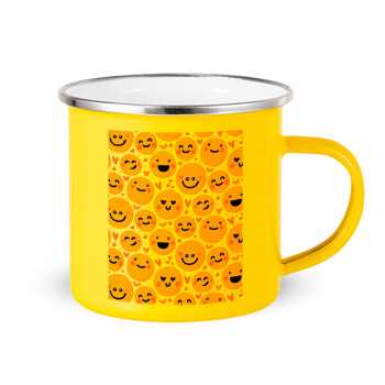 Emojis Love, Κούπα Μεταλλική εμαγιέ Κίτρινη 360ml
