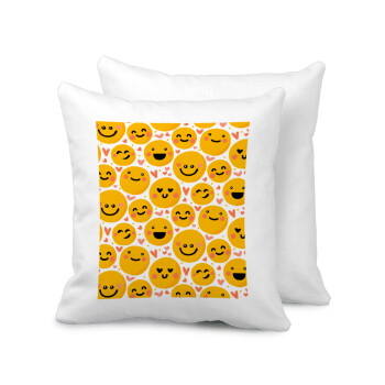 Emojis Love, Μαξιλάρι καναπέ 40x40cm περιέχεται το  γέμισμα
