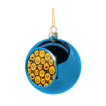 Emojis Love, Blue Christmas tree ball ornament 8cm